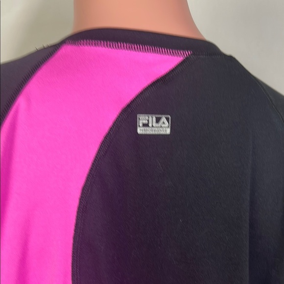 🎾 Fila Sport Womens Performance Gray Stretch Short Sleeved Shirt Size XL Pocke - Picture 13 of 15